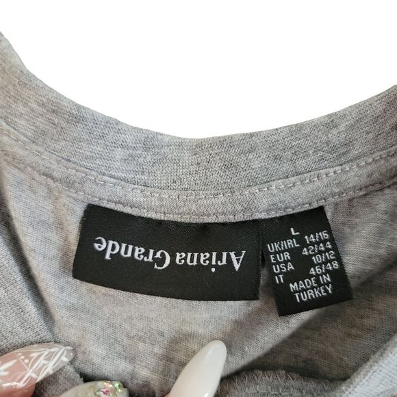 Primark Ariana Grande grey graphic tee shirt size large cotton blend concert - Picture 5 of 9